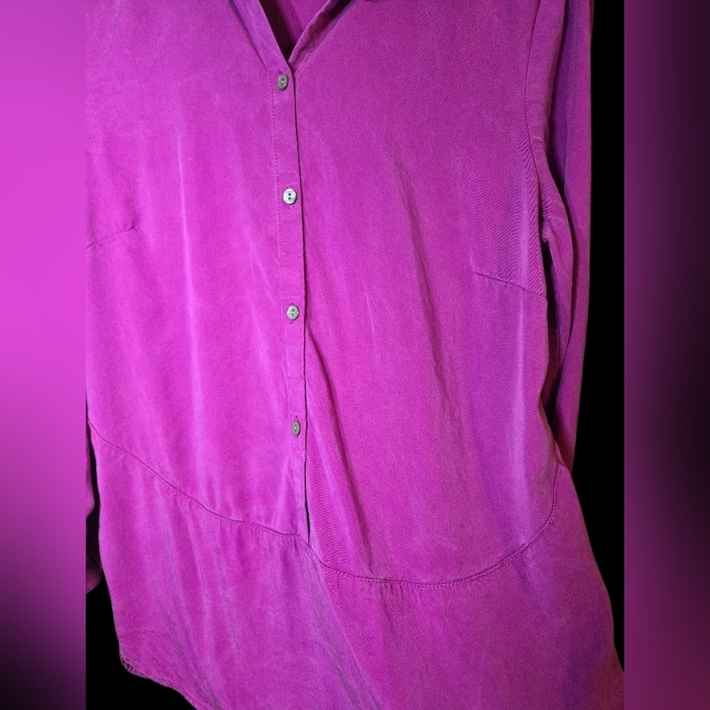 J.Jill Button Down Pullover Tunic Purple Top, Size Medium - Picture 2 of 5